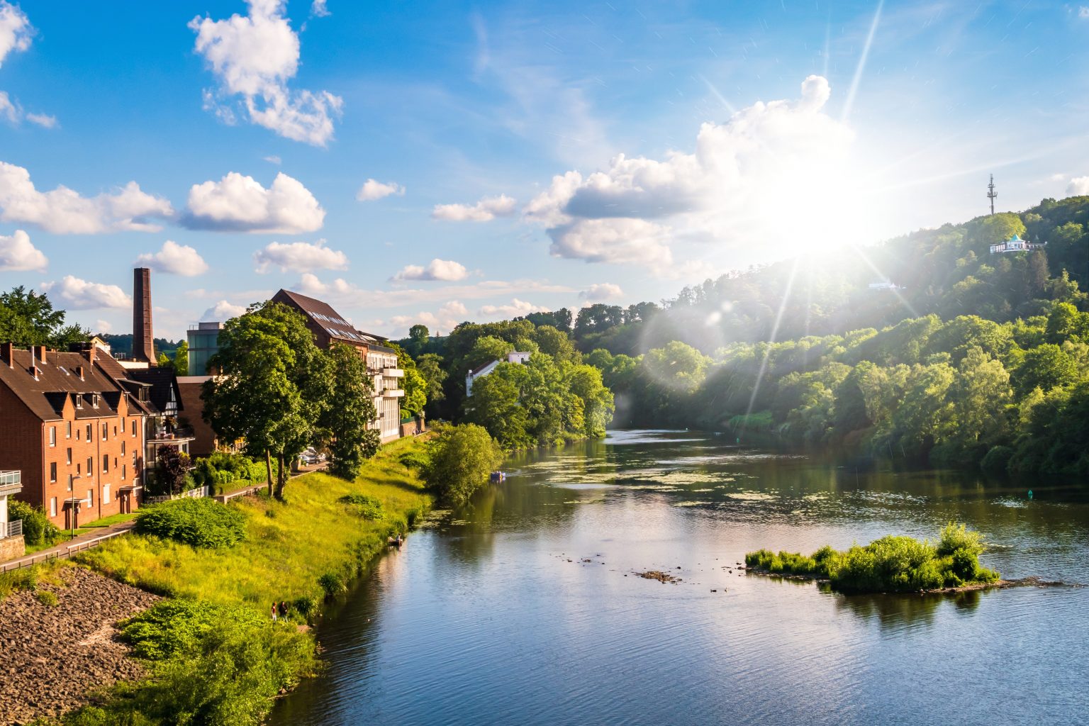 Essen Werden an der Ruhr im Sonnenlicht